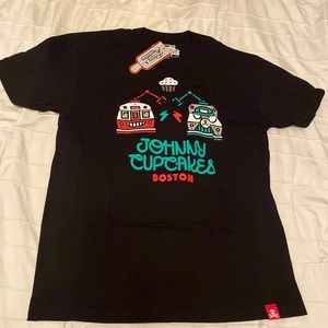 Large black Johnny Cupcakes Boston Train shirt